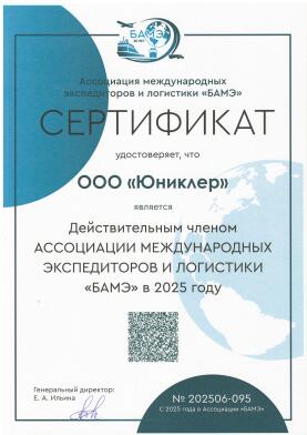 Действительный член "БАМЭ" в 2025 году